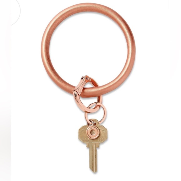 NWT Set Rose Gold Leather Oventure Big O® Key Ring & Keychain Wallet/ID Holder - Picture 8 of 8